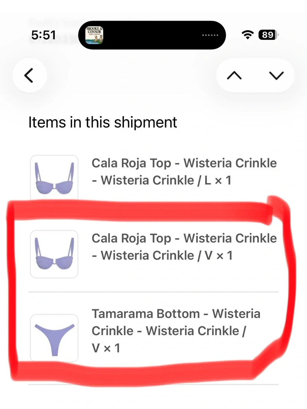 Monday Swimwear Cala Roja top and Tamararma bottom in Wisteria Crinkle size V